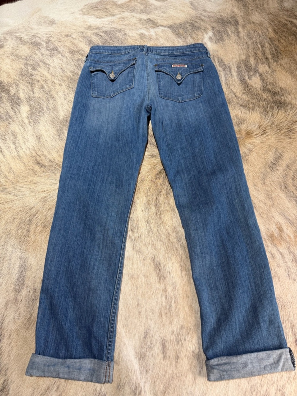 Hudson Jeans Made in USA Size 29 Straight Leg Cuffed Hem Flap Pocket Denim - Picture 7 of 15